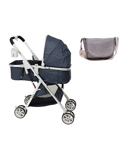 Uniqoo 6 Premium Portable Pram - Blue