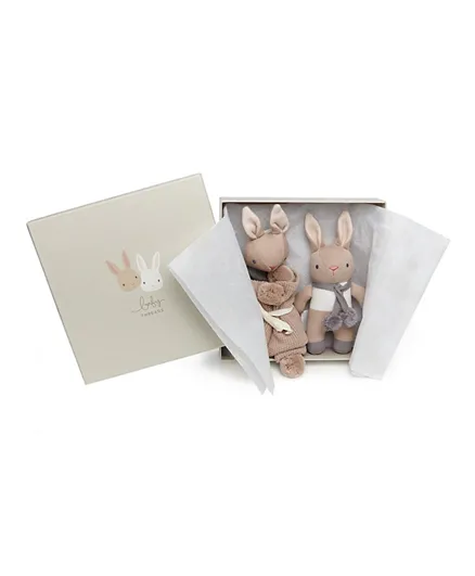 ThreadBear Design Baby Bunny Gift Set - Taupe
