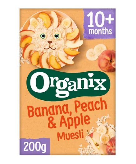 أورجانيكس - موسلي بنكهة الموز والخوخ والتفاح - 200 جرام