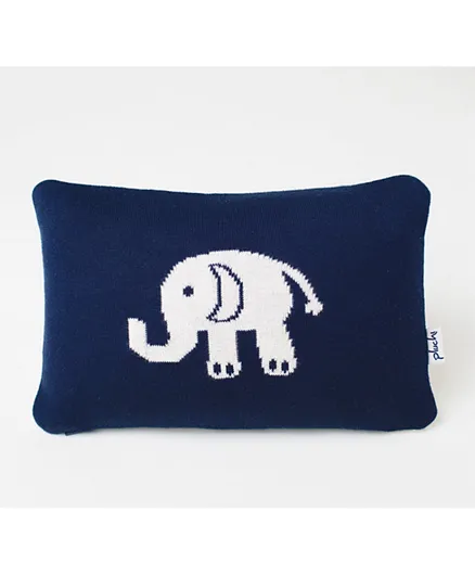 Pluchi Knitted Baby Pillow Cover Elephant - Navy