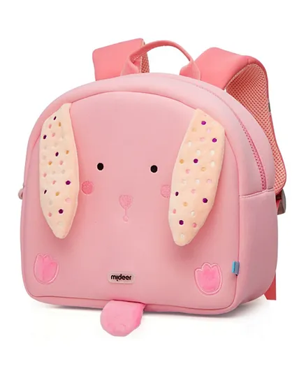 حقيبة ظهر للأطفال ميدير بتصميم الأرنب الوردي - 10 بوصة