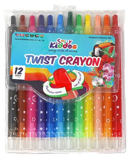 Smily Kiddos Twist Crayons - Pack of 12