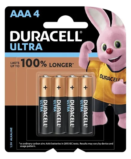 Duracell Ultra Type AAA Alkaline Batteries - Pack of 4