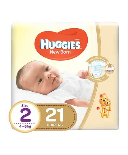 Huggies Newborn Diapers Size 2 - 21 Pieces