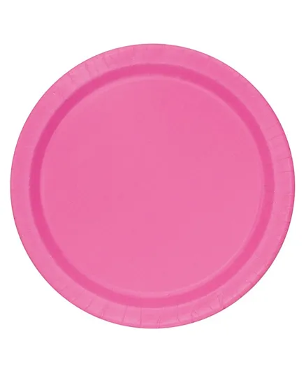 Unique Hot Pink Round Plate Pack of 16 - 9 Inches