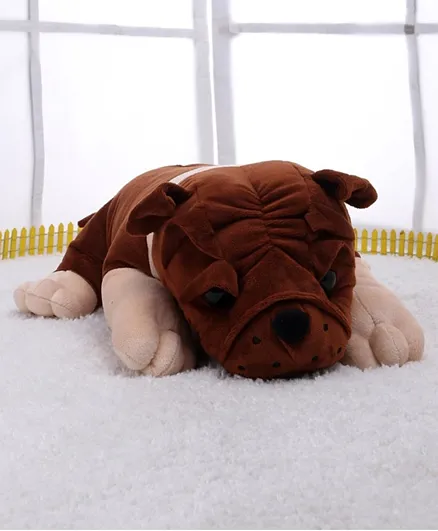 Babyhug Plush Bull Dog Soft Toy Brown - Length 38cm