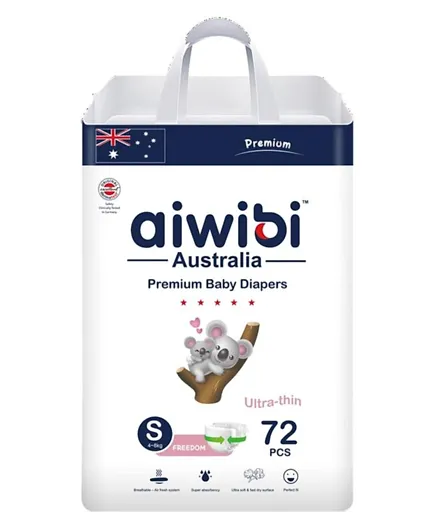 Aiwibi Premium Baby Diapers Size 2 - 72 Pieces