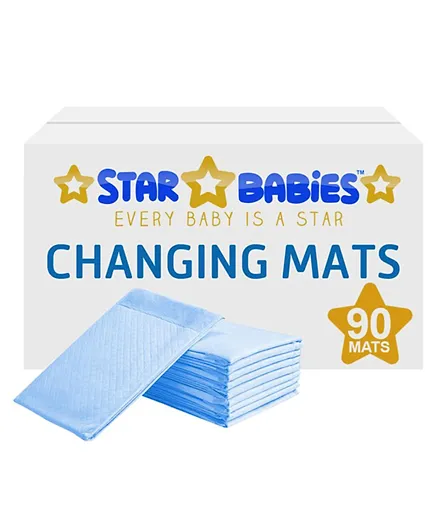 Star Babies Blue Disposable Changing Mat - Pack of 90