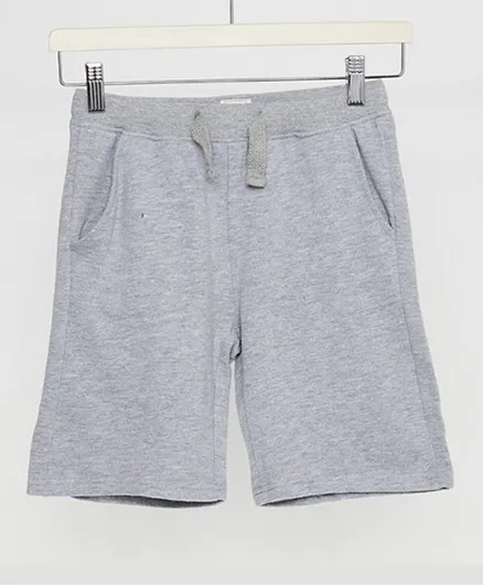 Neon Elastic Waist Knit Shorts - Grey