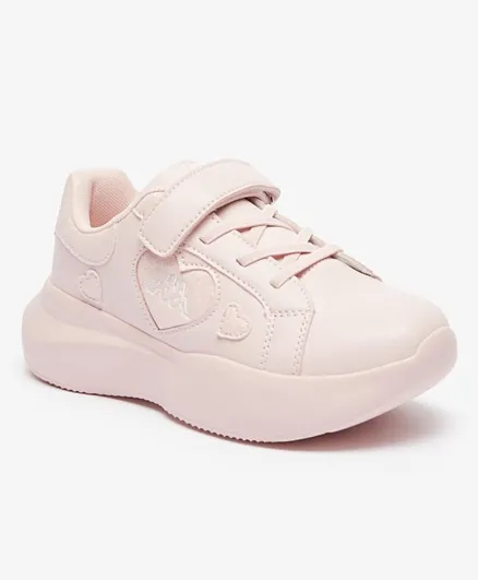 Kappa Heart Detail Sneakers With Velcro Closure  - Pink