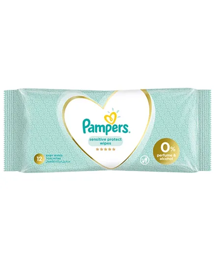 Pampers Sensitive Protect Baby Wipes with 0% Perfumes & Alcohol - 12 Wipe Count