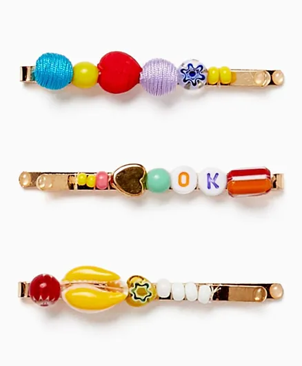 Zippy Hair Clips With Beads For Babies And Girls - White