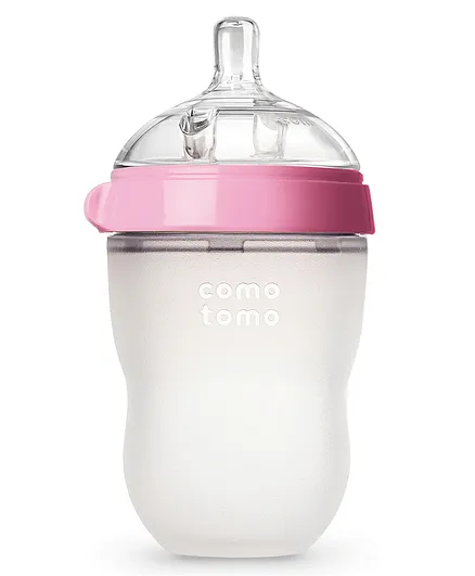 Comotomo Silicone Natural Feel Baby Bottle Pink - 250 ml