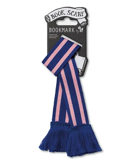 IF Book Scarf Bookmark - Blue & Pink