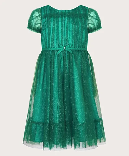 Monsoon Children Isla Glitter Party Dress - Green