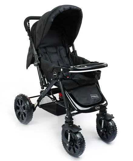 Babyhug Melody Stroller With Reversible Handle and Canopy - Black
