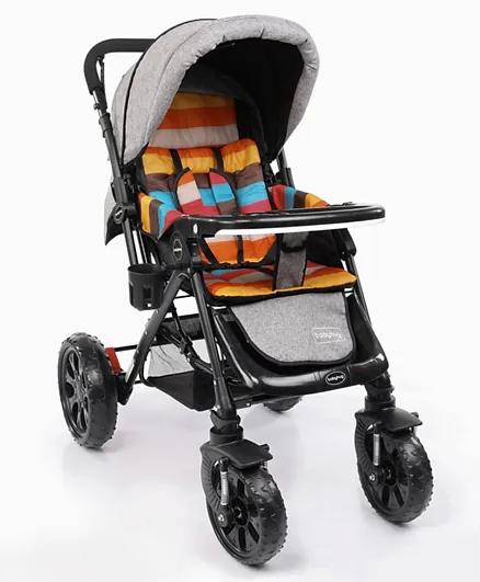 Babyhug Melody Stroller With Reversible Handle and Canopy - Multicolor