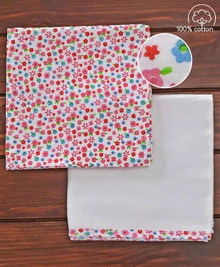 Babyhug 3 In 1 Premium Baby Muslin Swaddle Wrapper and Blanket Rocket Print Pink - Pack Of 2
