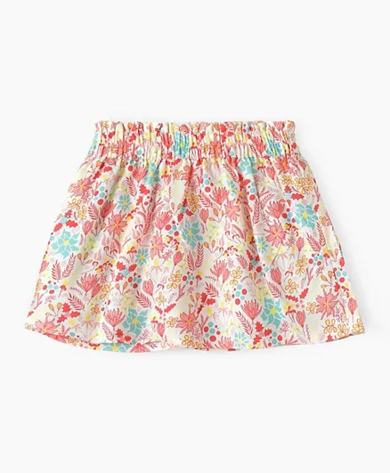 Jelliene Viscose All Over Floral Printed Mini Skirt - Multi Color