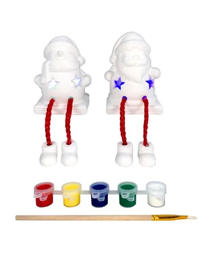 Christmas Magic Santa & Snowman DIY Paint Set with light