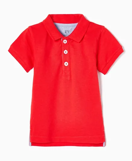 Zippy Oxford Detailed Polo T-Shirt - Red