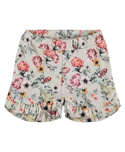 Name It Flower Print Shorts - Peyote Melange