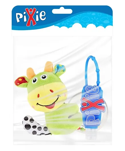 Pixie - Cattle Rattle Toy with Hand Sanitizer - Combo Pack