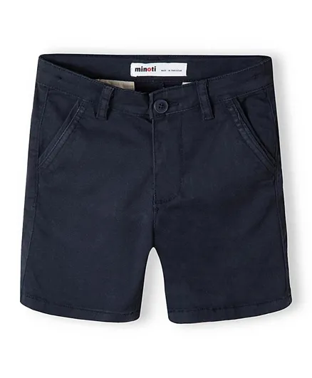 Minoti Dyed Solid Chino Shorts - Dark Blue