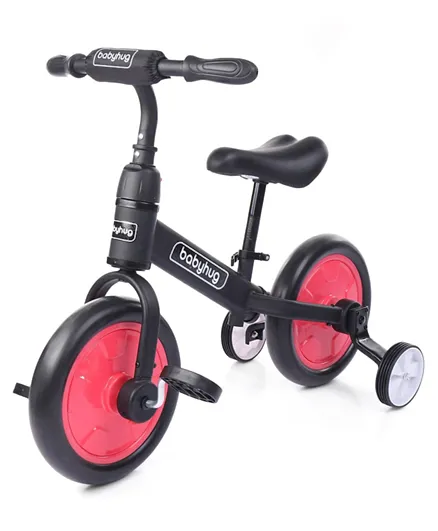 Babyhug Rover 2-1 Plug & Play Balance Bike & Bicycle Red - 12 inches
