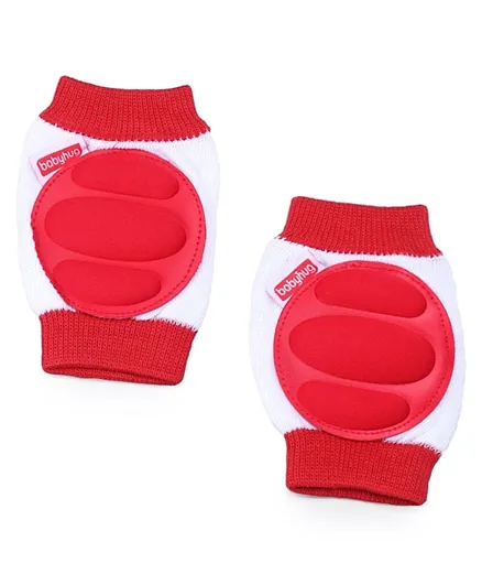 Babyhug Baby Knee & Elbow Pads - White Red