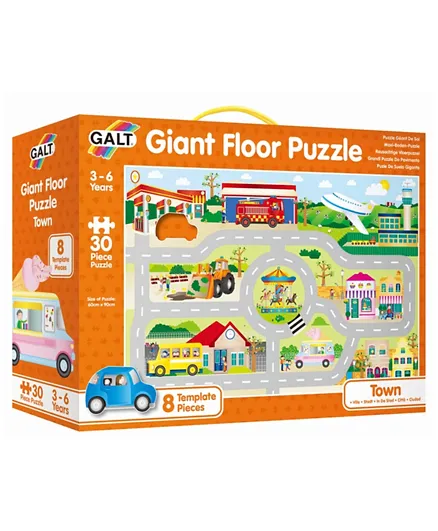 Galt Toys Giant Town & Road Track Floor Puzzle Set - 30 Pieces