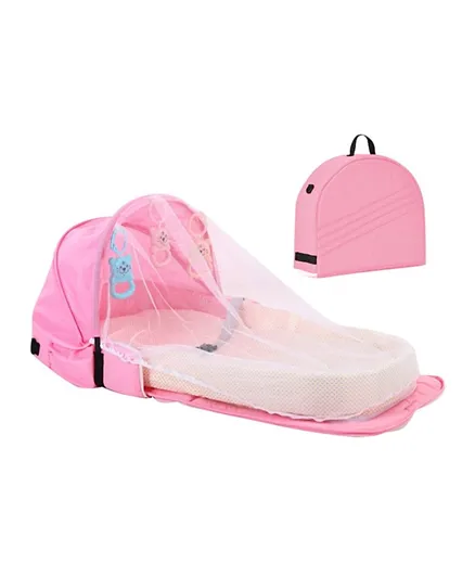 Star Babies Multi-Function Portable Baby Bed with Mosquito Net - Pink