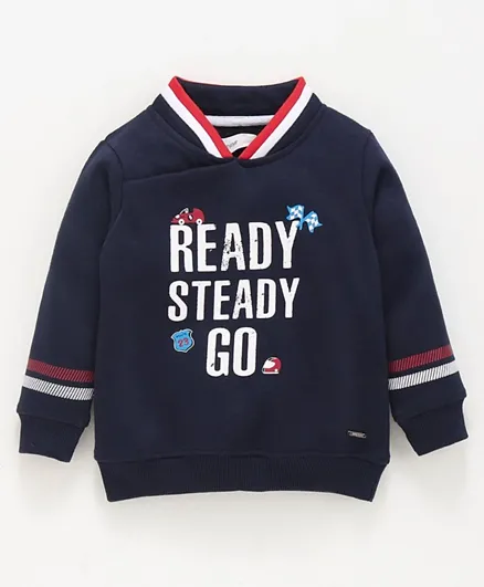 Babyoye Full Sleeves Sweatshirt Graphic Print - Navy Blue