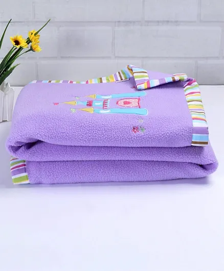Babyhug Polyester Fleece Baby Blanket Princess Design - Purple