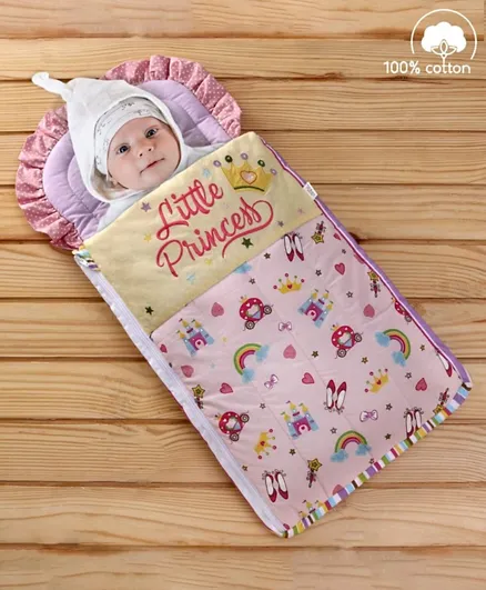 Babyhug Premium Baby Nest Bag Princess Theme - Multicolor