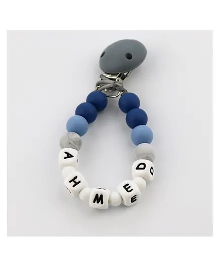 Desert Chomps Wooden Personalized Pacifier Clip - Midnight Blue