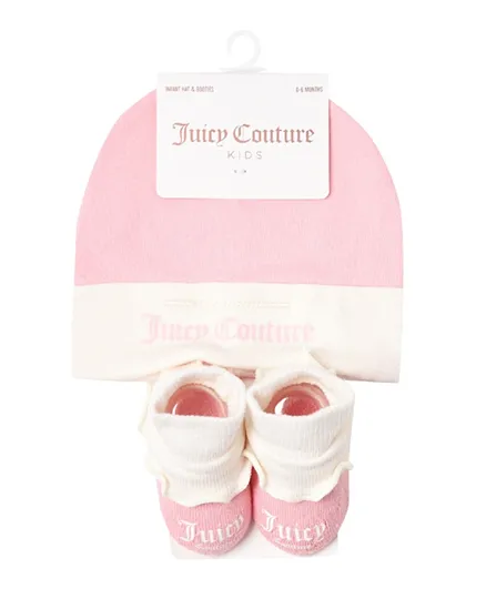 Juicy Couture Hat & Bootie Baby Gift Set - Pink