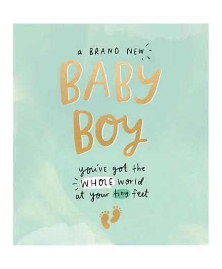 Pigment Baby Boy Whole World At Your Feet Greeting Card