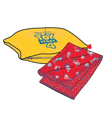 Toy Story Print 2 Piece Throw and Convertible Pillow Set - Yellow and Red