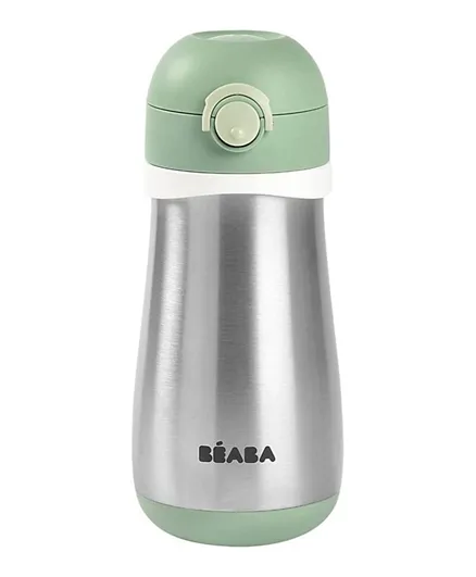 Beaba Stainless Steel Bottle + Handle Sage - 350mL