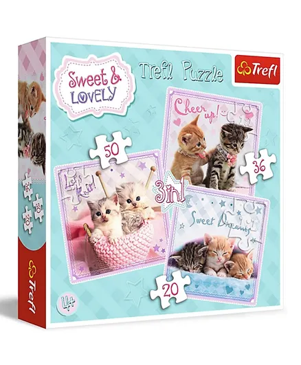TREFL 3 in 1 Sweet Kittens Puzzle - 106 Pieces