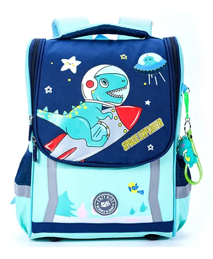 Eazy Kids School Bag Dino in Space Green - 14.5 Inches