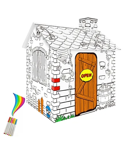 Eazy Kids Doodle Painting Rattan House - White