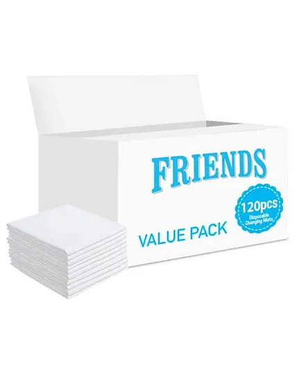 Friends Disposable Changing Mats White - 120 Pieces