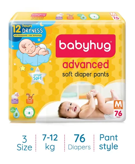 Babyhug Advanced Pant Style Diapers Medium - 76 Pieces