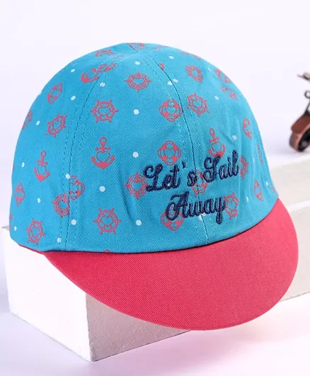 بيبي هاغ قبعة الصيف بطبعة المرساة - أزرق