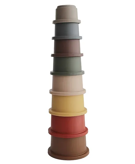 Mushie Stacking Tower Cups - Retro