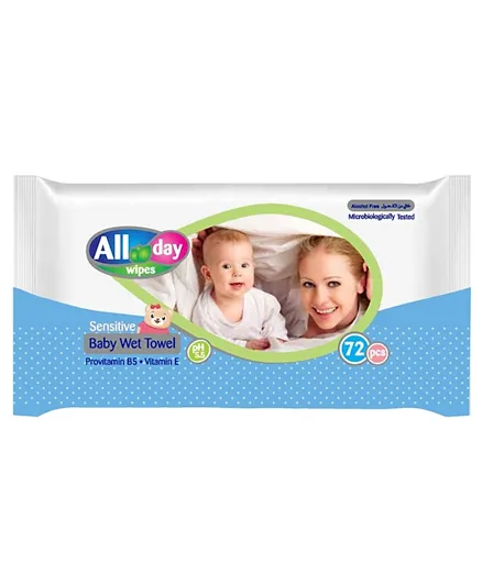 All Day Baby Wet Wipes - 72 Pieces