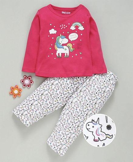 Mom's Love Full Sleeves Night Suit Unicorn Print - Pink Online in UAE, Buy at Best Price from ...