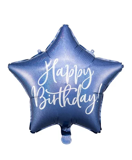 PartyDeco Happy Birthday Foil Balloon - Navy Blue